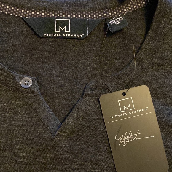 Michael Straman round neck button sweater (NWT) - Picture 2 of 4